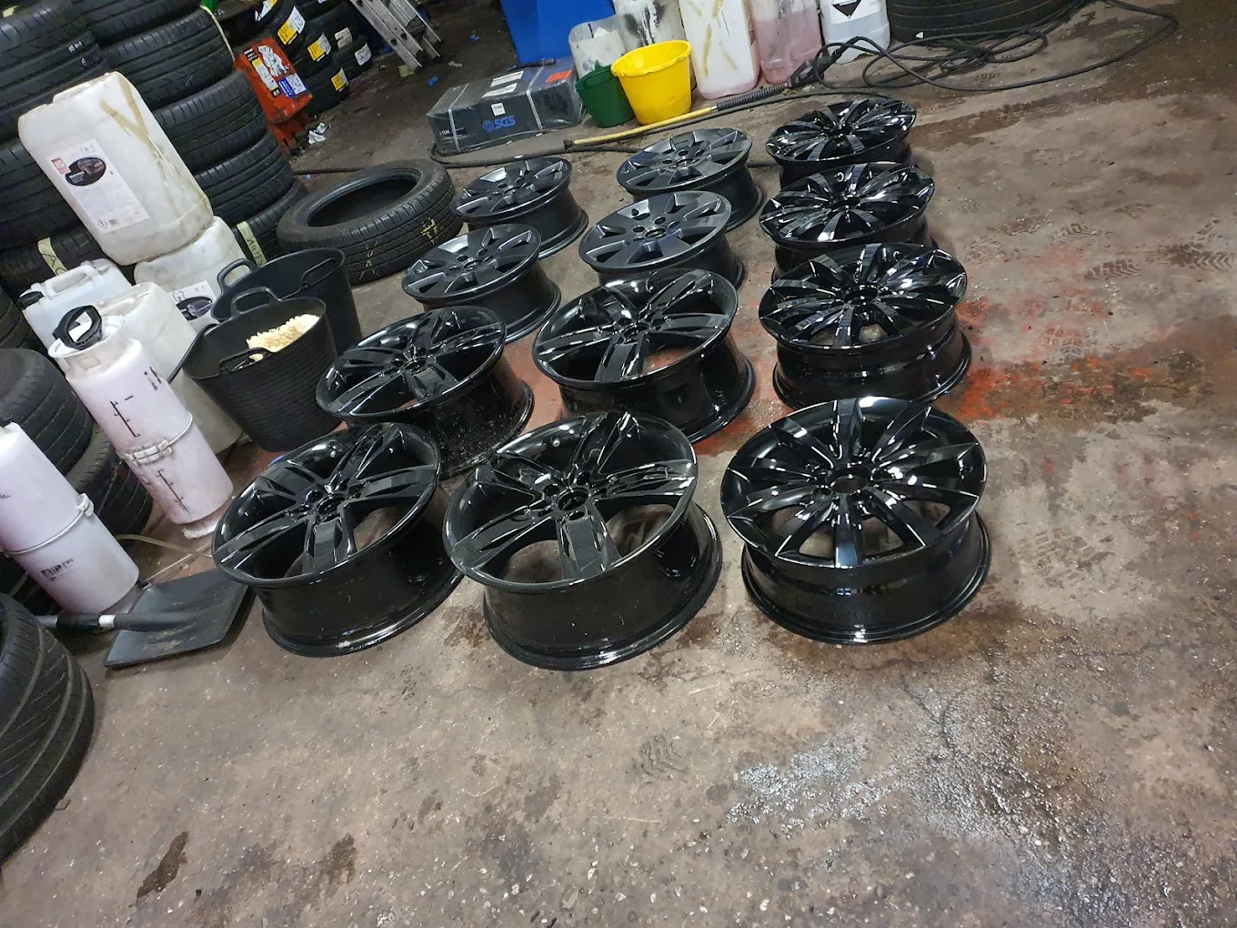 Polished wheels ready to shine at Marlow's Street Car Wash